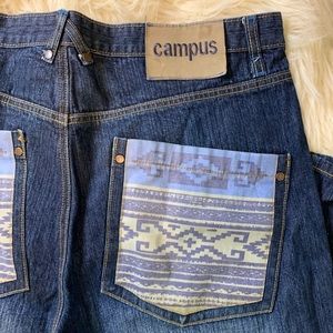 Boho Aztec Print Jeans Pocket Details Men’s 38